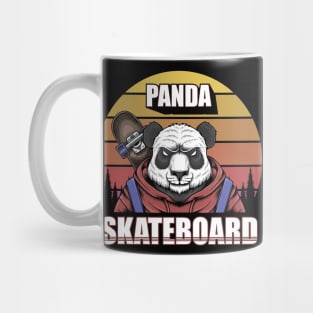 Panda Skateboard Retro Sunset Mug